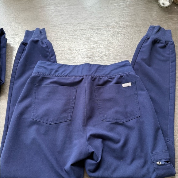 Figs Navy Blue Scrub Pants with Gray Ties - Picture 7 of 7